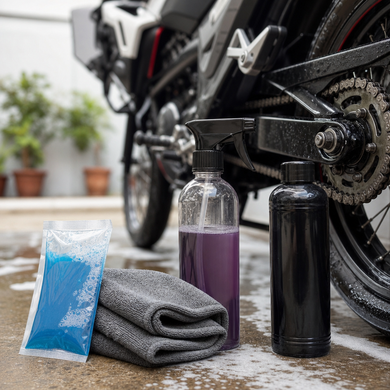 Motorcycle cleaning kit