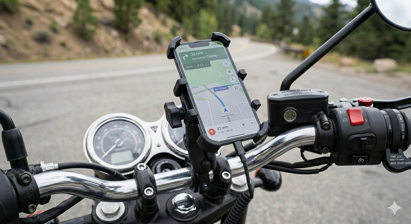 Handlebar phone holder